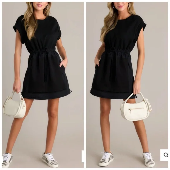 Entro Black Feeling Alright Size Small MODERN MINIMAL BLACK MINI DRESS - Picture 11 of 11